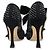 Jimmy Choo Samtpumps mit Kristallschleifen Schwarz Silber - Ansicht 7