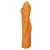 Vestido midi de cuero Bottega Veneta Naranja - vista 3