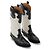 Botines de vaquero de cuero Ganni Negro Blanco - vista 2