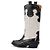 Botines de vaquero de cuero Ganni Negro Blanco - vista 3