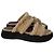 Staud Siesta Shearling Slide Sandalen aus braunem Leder Rot