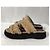 Staud Siesta Shearling Slide Sandalen aus braunem Leder Rot - Ansicht 12
