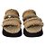 Staud Siesta Shearling Slide Sandalen aus braunem Leder Rot - Ansicht 2