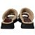 Staud Siesta Shearling Slide Sandalen aus braunem Leder Rot - Ansicht 3