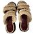 Staud Siesta Shearling Slide Sandalen aus braunem Leder Rot - Ansicht 4
