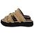 Staud Siesta Shearling Slide Sandalen aus braunem Leder Rot - Ansicht 5
