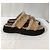 Staud Siesta Shearling Slide Sandalen aus braunem Leder Rot - Ansicht 8