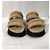 Staud Siesta Shearling Slide Sandalen aus braunem Leder Rot - Ansicht 9