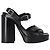 Jil Sander Ankle Strap Platform Sandals in Black Leather