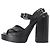 Jil Sander Ankle Strap Platform Sandals in Black Leather - view 2