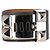Ring Bracciale Collier de Chien in pelle box nera placcato in palladio Hermès Nero - vista 3