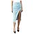 Roland Mouret Türkiser geraffter Midirock mit Schlitz - Größe UK 8 Blau