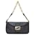 Fendi Black Zucchino Spalmati Double Flap Chain Shoulder Bag Pony-style calfskin Cloth  ref.2173745
