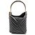 Borsa a secchiello chic in pelle di agnello trapuntata nera a zigzag con manico Chanel Nero