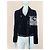 Chanel Seltene schwarze Samt-Bikerjacke mit Besatz 40 FR - Ansicht 2