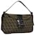 FENDI Zucchino Canvas Mamma Baguette Shoulder Bag Brown Auth 117515AM  ref.2174429
