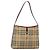 Borsa a spalla Burberry Nova Check PVC Beige Argento Auth BA1379