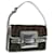 FENDI Zucca Canvas Shoulder Bag Black Brown Auth 118071  ref.2174467