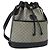 GUCCI Micro GG Supreme Schultertasche PVC Navy Gold Auth MX035 Golden Marineblau