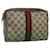 GUCCI GG Supreme Web Sherry Line Clutch Bag PVC Beige Gold 22 01 012 Auth BA1513 Golden  ref.2174546