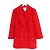 Abrigo de lana roja con botón Gripoix Chanel Otoño 1996 96A