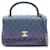 Chanel Caviar Coco Handle 2way Bag A92991 Blue Leather  ref.2174674