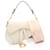 Christian Dior Dior Leather Canvas Saddle 2way Bag 09-MA-1119 White  ref.2174847