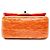 Chanel Arancione Mini Quadrato Classico in Vernice Striato con Patta Singola - vista 3