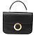 Céline Borsa a mano CELINE Circle in pelle nera e oro Auth KD513 Nero D'oro - vista 13