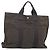 Hermès HERMES Handtasche Her Line MM Canvas Grau Silber Auth bs24473 Braun