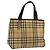 Bolso de mano de PVC beige con estampado Nova Check de BURBERRY Plata Auth 117914
