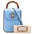 Bamboo Bolsa de mão mini de couro azul com alça de bambu Gucci Azul claro - vista 13