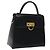 Bolsa de mão em couro preto e dourado Gancini da Salvatore Ferragamo Auth yk17898