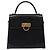 Bolsa de mão em couro preto e dourado Gancini da Salvatore Ferragamo Auth yk17898 - vista 13