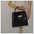 Bolsa de mão em couro preto e dourado Gancini da Salvatore Ferragamo Auth yk17898 - vista 22