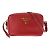 Borsa a spalla in pelle rossa Prada