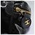 CHANEL COCO Marca Pouch Vanity Pelle Patinata Nera Oro CC Auth 118334 Nero D'oro - vista 15