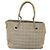 CHANEL Borsa Tote Choco Bar Canvas Beige Giallo CC Auth 116301 - vista 3