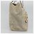 CHANEL Borsa Tote Choco Bar Canvas Beige Giallo CC Auth 116301 - vista 4