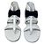 Sandali piatti Chanel in pelle nero e bianco taglia 36