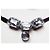 Raffinato collier DOLCE & GABBANA cn con cordino camoscio nero con logo e cristalli - vista 2