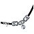 Raffinato collier DOLCE & GABBANA cn con cordino camoscio nero con logo e cristalli - vista 4
