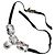 Raffinato collier DOLCE & GABBANA cn con cordino camoscio nero con logo e cristalli - vista 5