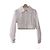 Chanel La Pausa Blusa in seta e cotone bianca a maniche lunghe Bianco