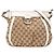 Borsa a tracolla Gucci Abbey in tela GG beige con anello a D