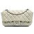 Coco rain Chanel Grau Mittel Gequiltetes Lammleder Coco Regen Klappe Braun