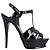 Saint Laurent Tribute Platform Sandals In Patent Leather Black - view 6