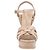 Saint Laurent Tribute Platform Sandals In Smooth Leather Beige Brown - view 5