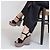 Sandali con zeppa Saint Laurent Suede Nero e Glitter Multicolore - vista 2