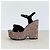 Sandali con zeppa Saint Laurent Suede Nero e Glitter Multicolore - vista 3